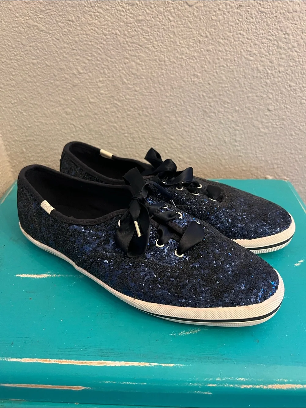 Keds x Kate Spade NY Champion Glitter Blue Sneaker Size 9.5